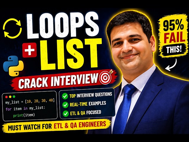 Python Loops & List Questions for Interviews 💯 | ETL Automation Testing | Real-Time Scenarios