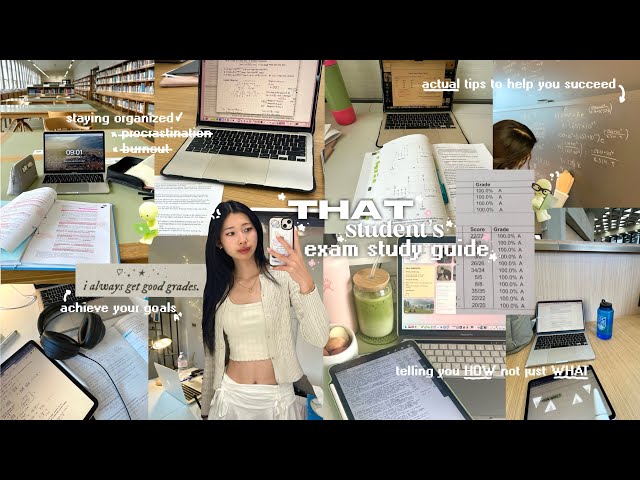 THAT STUDENT’S EXAM STUDY GUIDE ᯓᡣ𐭩 IT GIRL study tips to ACE finals, HOW to study & practice
