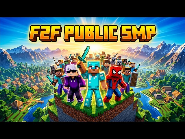 🚀 F2F PUBLIC SMP LIVE 🔴 | Join Now Public Minecraft SMP | Survival + PvP War#Minecraft #shorts