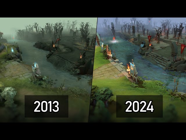 Dota 2 - Map Comparison: 2013 vs. 2024