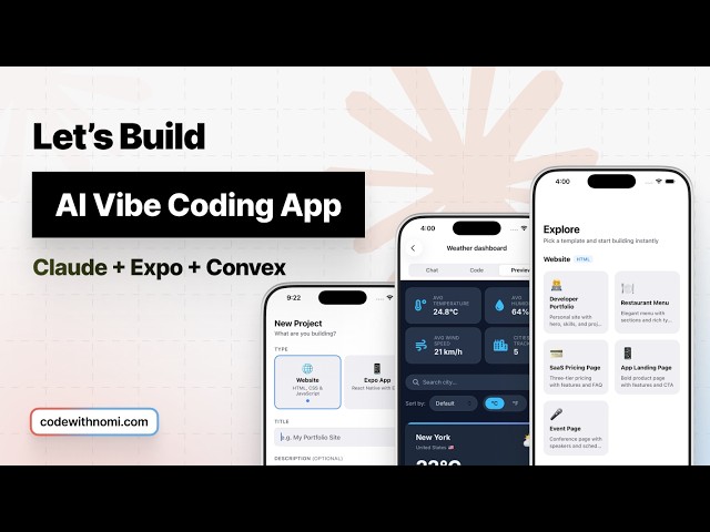 🔴 Build an AI Vibe Coding App with Expo Router & Claude Code | Convex | React Native Apps