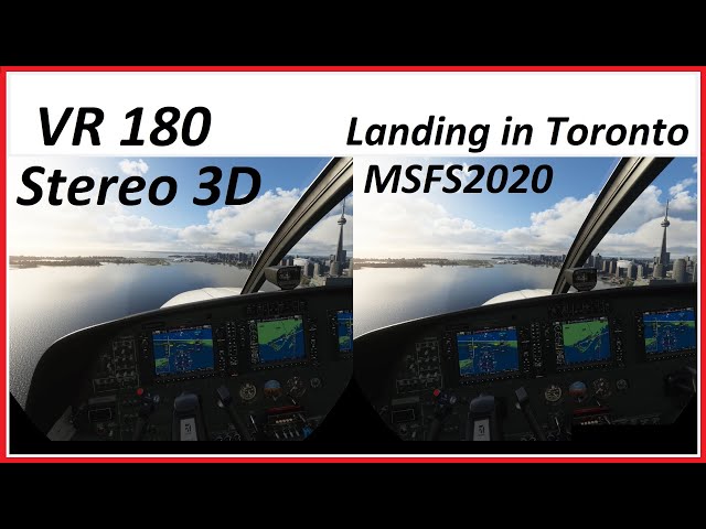 MSFS2020 in VR180 3D Video - Landing at Toronto
