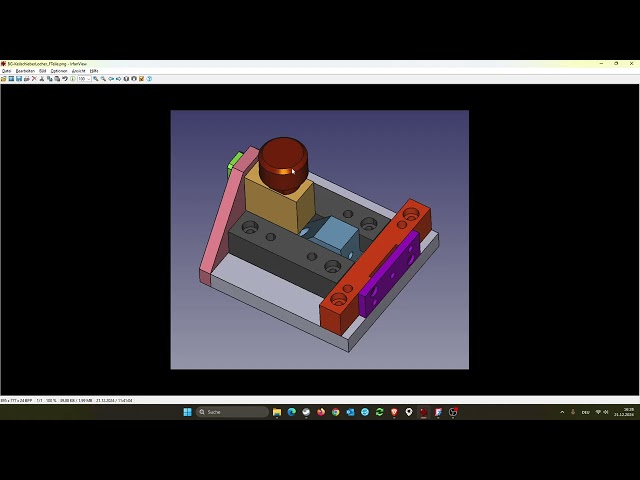 FreeCAD 1.0 - Assembly with Wedge Slider-Hole assembly