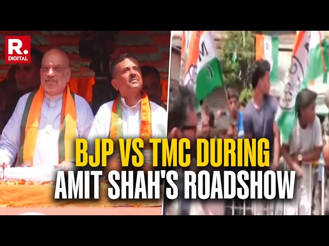 West Bengal Polls: TMC Tries To Protest During Amit Shah's Roadshow In Bhabanipur