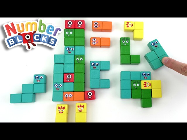 Numberblocks Bausteine: Fülle die geheimnisvolle Tierform aus! Zahlen addieren für Kleinkinder