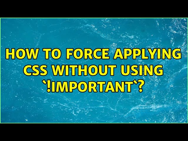 How to force applying css without using `!important`?
