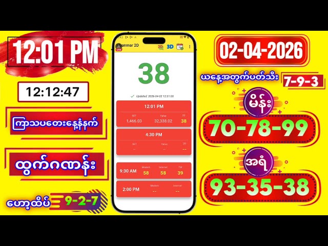 2D LIVE RESULT | 12:01 PM | 02-04-2026