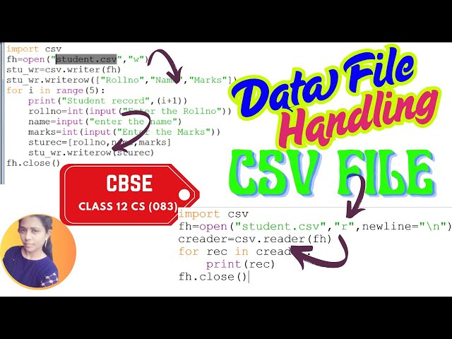 File Handling In Python | One Shot | Class 12 Computer Science | CSV File Python