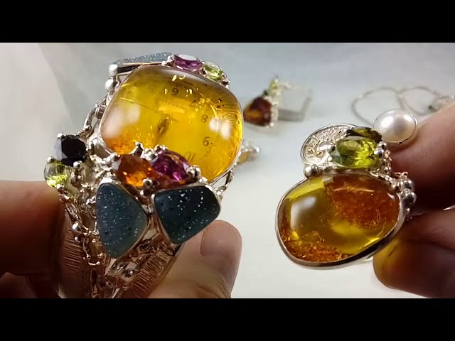 Bespoke Jewellery Collection Perfume Bottle, Rings, Bracelet, Pendants with Green Tourmaline and Gem