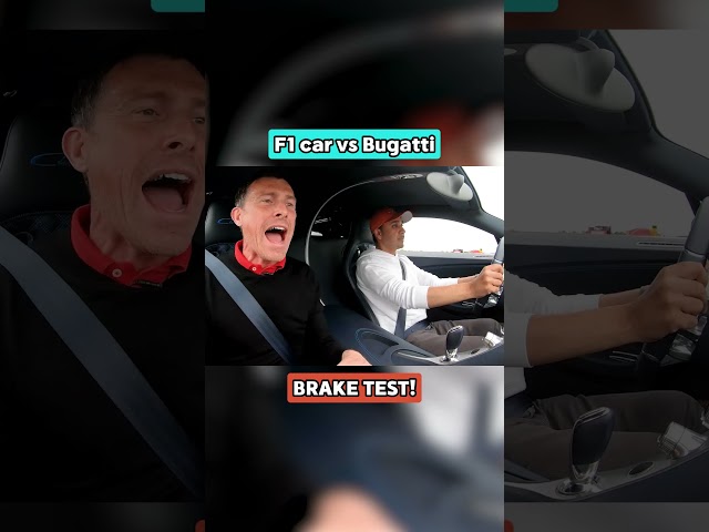 Red Bull F1 car vs Bugatti Chiron brake test!