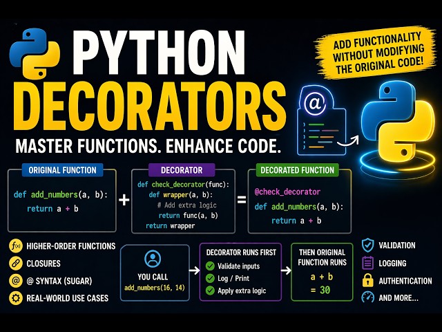 Decorators in Python Explained | Master Functions Without Modifying Code