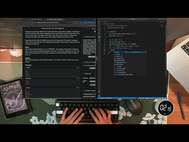 Codeforces | C++ | Rated 1200 | HHKB Type-S | real time | no talking | Short 148