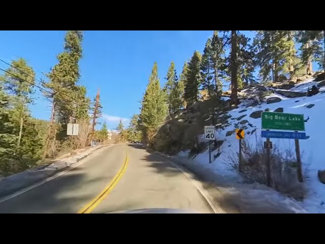 Hwy 18-Calfornia-360 Driving from Running Springs to Big Bear. Small mountain town joy!