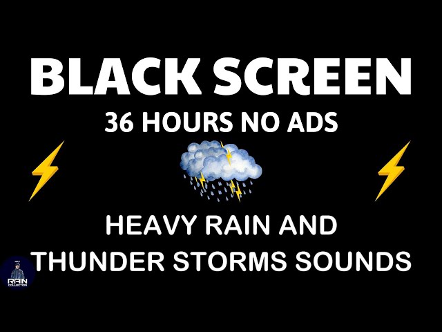 🔴 Heavy Rain and Thunder Sounds for Sleeping - Black Screen | Calming Thunderstorm Sleep Aid