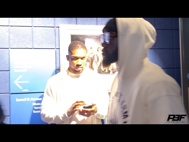 TENSE! DEONTAY WILDER WALKS RIGHT PAST ANTHONY JOSHUA AND ARRIVES FOR DEREK CHISORA FIGHT