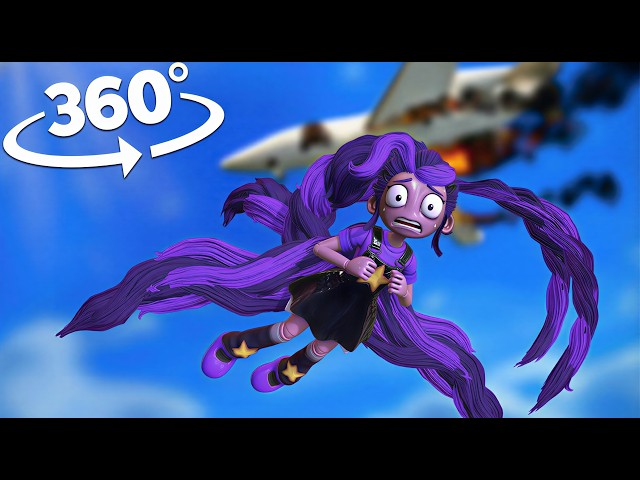 360° LILY LOVE BRAIDS - PLANE CRASH! | VR 8K( Poppy Playtime Chapter 5)