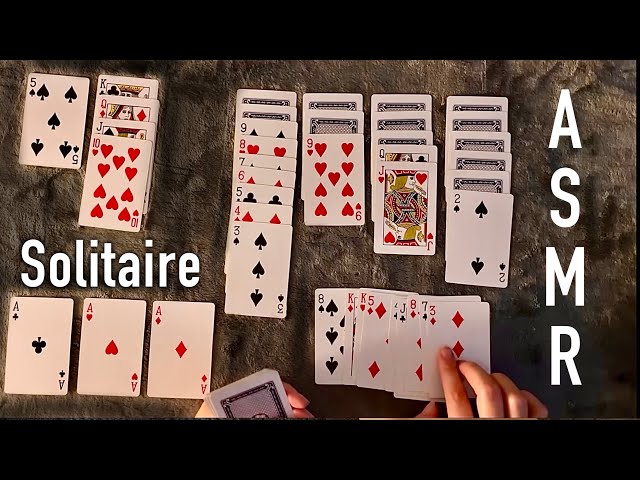 😴 ASMR Card Game Solitaire ♠️ | Relaxing Clicky Whispers & Soft Shuffling Sounds