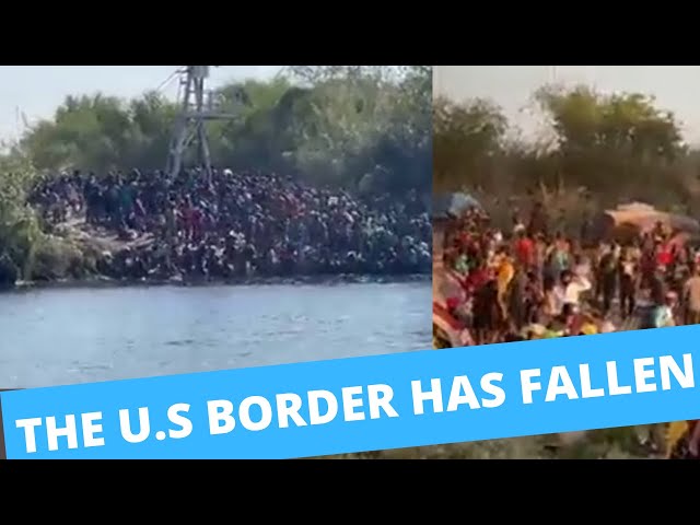 Unending stream of migrants cross into the US at the border in Del Rio, Texas. A 21 YEARS HIGH