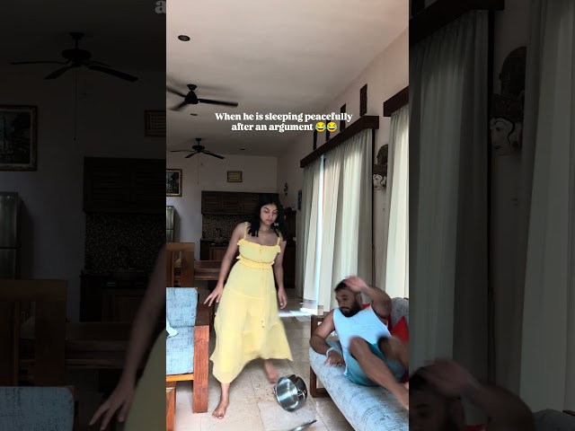 When he sleeps peacefully after an argument 😭 | Funny Couple Reel