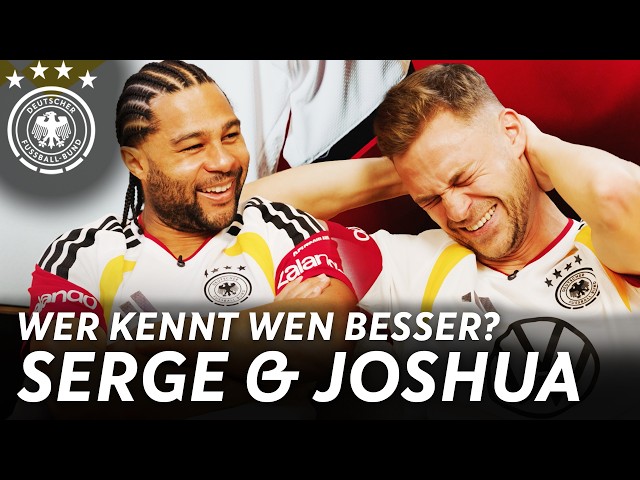 Mysteriöser Lachflash 🤣 von Joshua Kimmich & Serge Gnabry | Wer kennt wen besser?