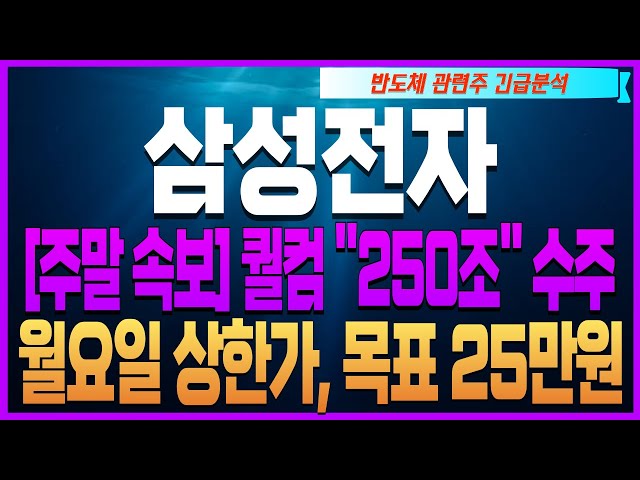 [삼성전자 삼성전자주가 삼성전자주가전망] [SK하이닉스 주가전망]🔴[주말 속보] 퀄컴 ''250조'' 수주 월요일 상한가, 목표 25만원