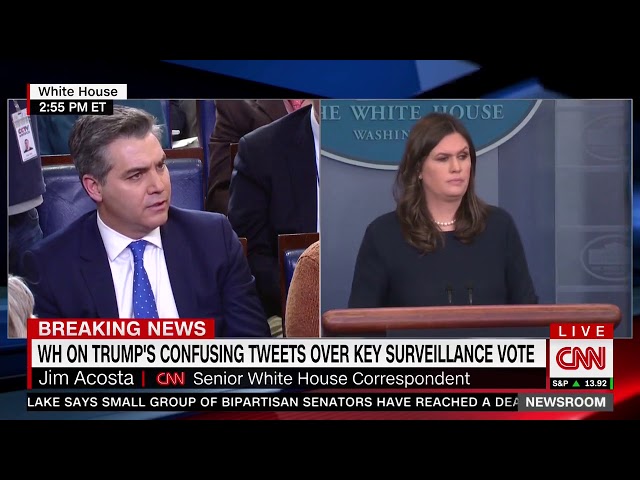 Huckabee Sanders mocks CNN ratings in spat with Acosta