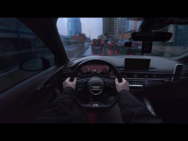 Audi S4 B9 in the City | POV Drive in the Rain