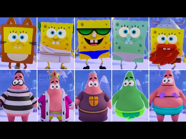 SpongeBob: Titans of the Tide - All Costumes (SpongeBob & Patrick)