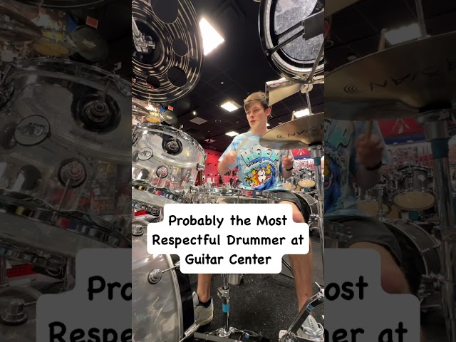 Unlike everybody who plays loud as s*** in @guitarcenter 😂🥁#drums #guitarcenter #respectful
