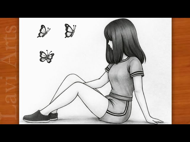 How to Draw Aesthetic Girl ✨ Easy Pencil Drawing Step by Step | Cute Sketch Tutorial | Lavi arts 