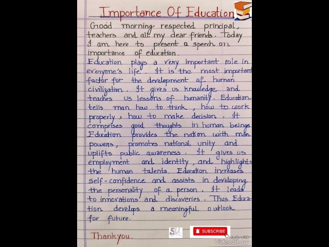 Importance of education l essay on importance of education l speech on importance of education