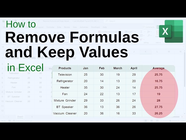 How to Remove Formulas and Keep Values Only in Excel Sheet