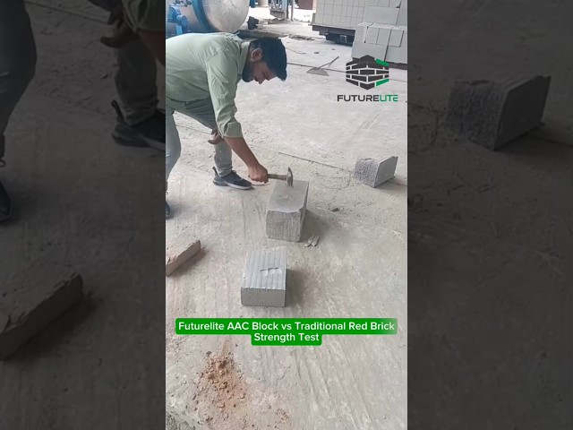 Futurelite AAC Block vs Red Brick – Real Hammer Test 🔨 | Stronger, Smarter Building Material!