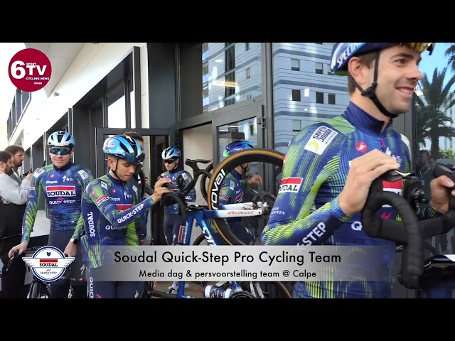 Soudal Quick-Step Pro team in Spain , small shot behind  the scenes, preparing before the training