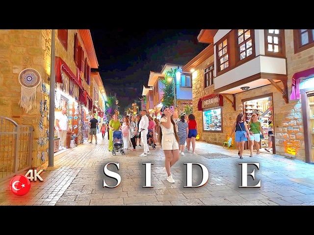 Side 📍 Abendspaziergang durch die Altstadt 4K 🇹🇷 Türkei Ambient Sound #antalya