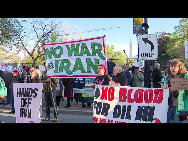 Hundreds protest war with Iran as temporary ceasefire announced | NBC4 Washington