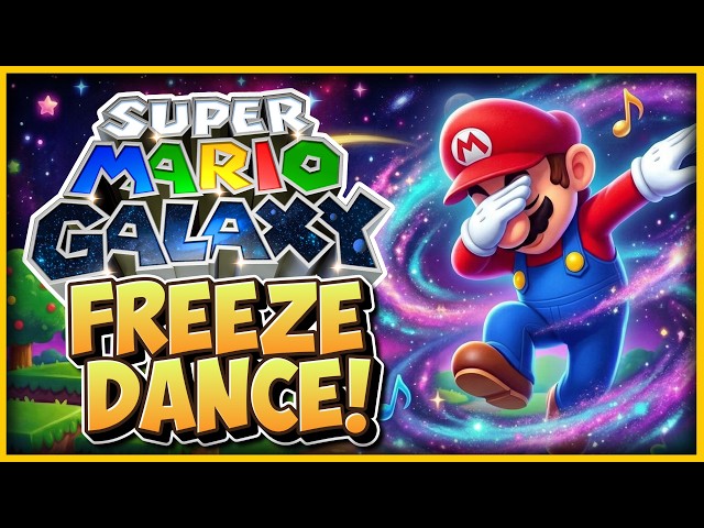 Super Mario Galaxy Freeze Dance! ⭐ Galaxy Movie Brain Break ⭐ Danny Go Noodle ⭐ Mario Races