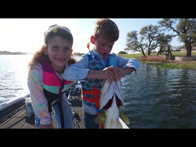 My Kids' First Time Fishing Giant Bass at This Resort