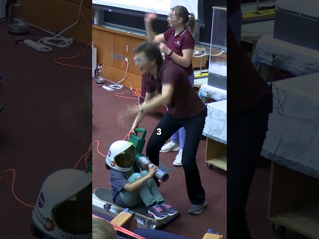 Go into space with a leaf blower! 🚀 #shorts