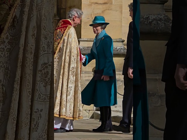 Elegantly Princess Anne Arrives at the Easter Sunday service at Windsor Castle 🇬🇧