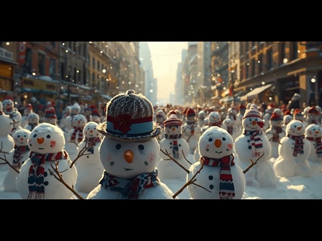 Snowman Parade ❄️ Cozy Winter Ambience & Christmas Music