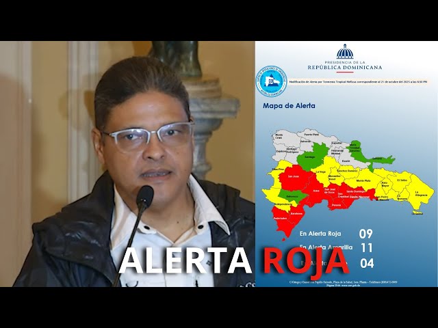 El COE eleva un nivel de alerta roja🔴 para 08 provincias y mantiene 11 en amarilla🟡 y 04 en verde🟢