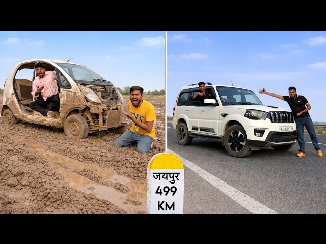 Going To Jaipur 500 KM - Khatara Nano Vs Scorpio S11 🥹 - रात 1 बजे खटारा खाई में गिर गई 😩