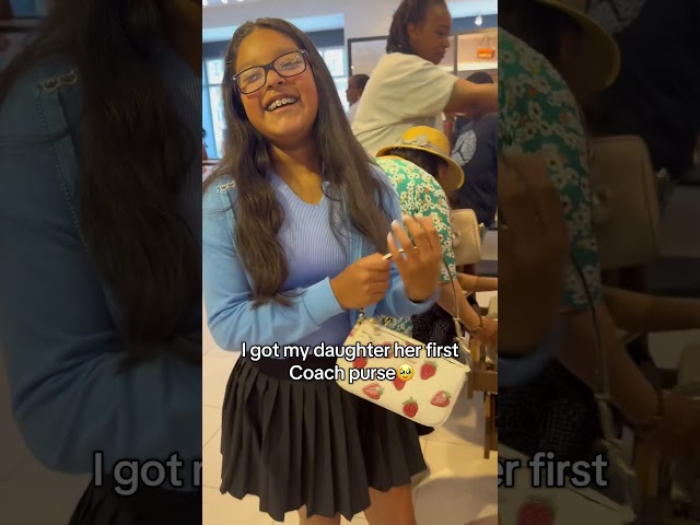 She got her first Coach bag 🥰 #coachhandbag #coachstrawberrycollection