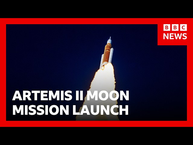 Moment Nasa's historic Artemis II spacecraft launches | BBC News