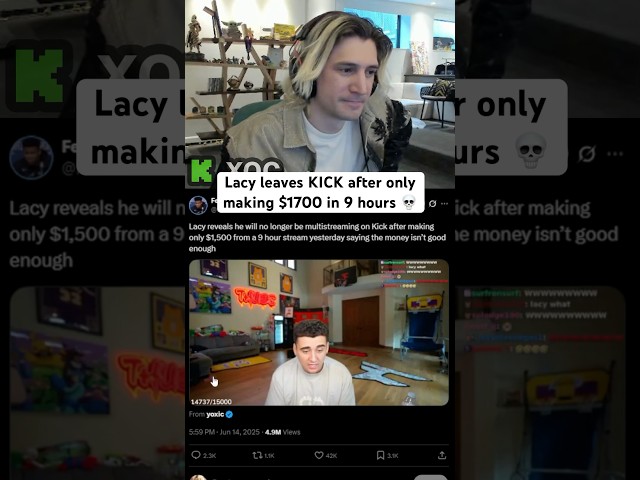 xQc reacts to Lacy LEAVE Kick After Not Making MONEY 💀 #xqc #lacy #kickstreaming