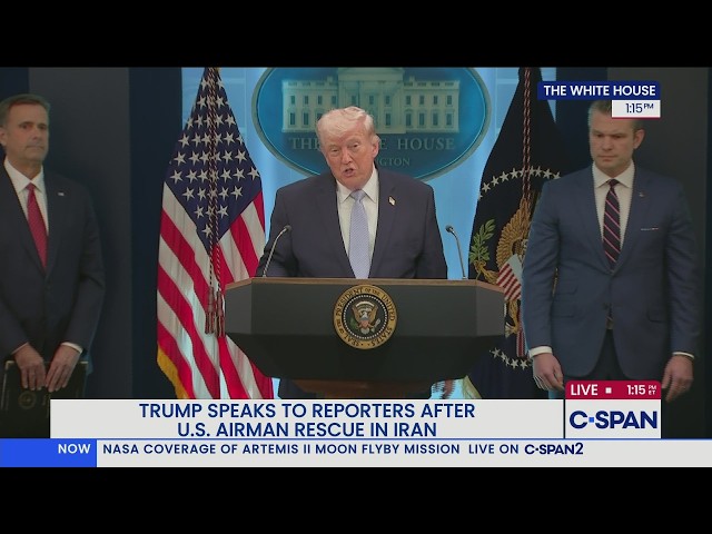 President Trump News Conference After U.S. Airmen Rescue in Iran