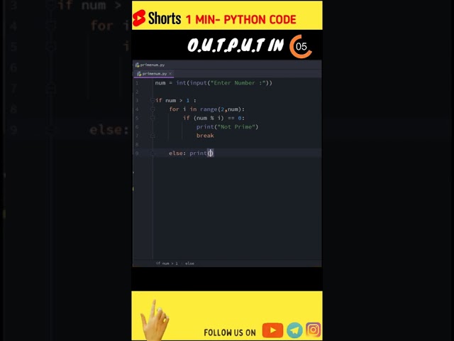 How To Check Prime Number  With Python #shorts | Code With Harshit