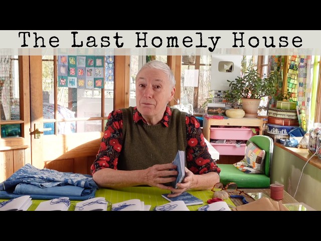 Making Handmade Books, indigo fabric covers, coptic binding  #26/7