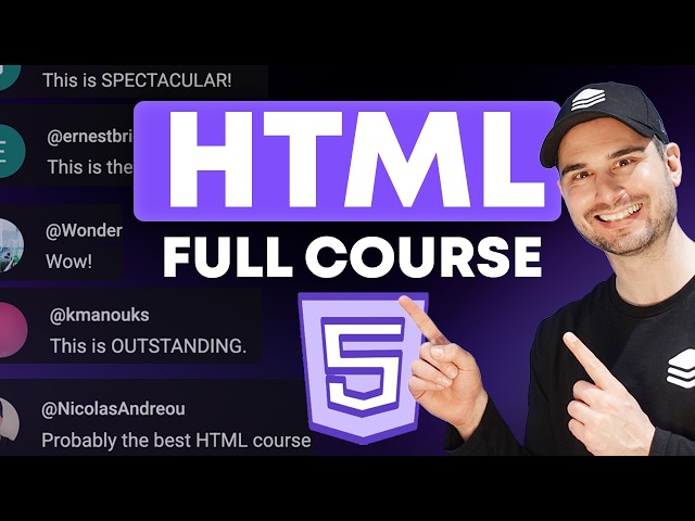 HTML Full Course Tutorial for Beginners - Learn EVERYTHING You Need to Know in Detail 🔍